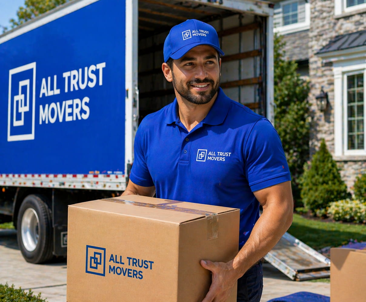 All Trust Movers movers with a box