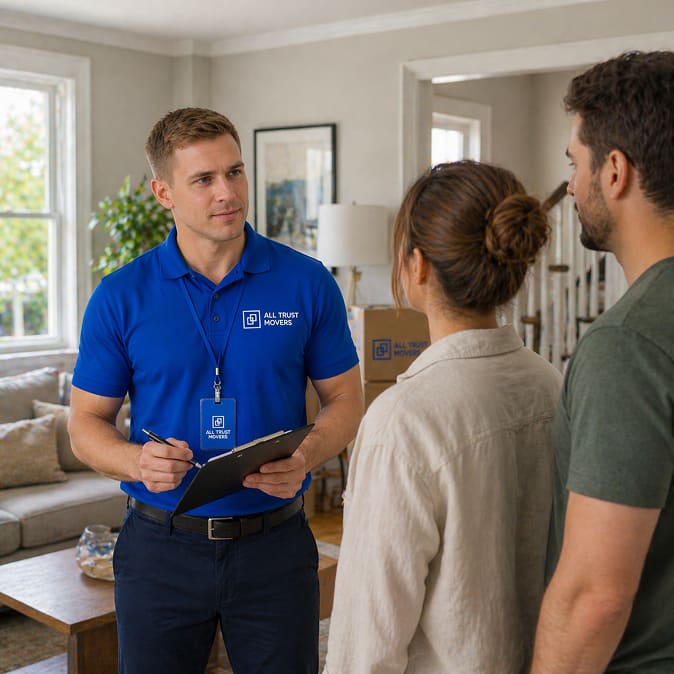 All Trust Movers mover at a home for a moving estimate