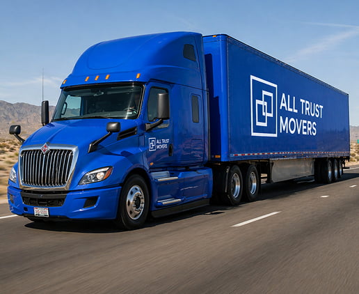 Moving truck on the highway